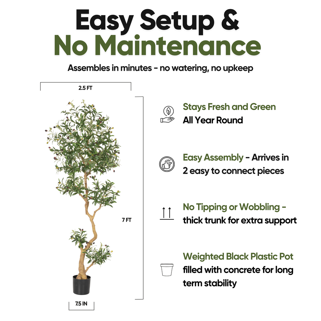 Faux Olive Tree 7 Ft